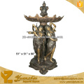 large bronze garden 2 tier lady fountain with lion head for sale